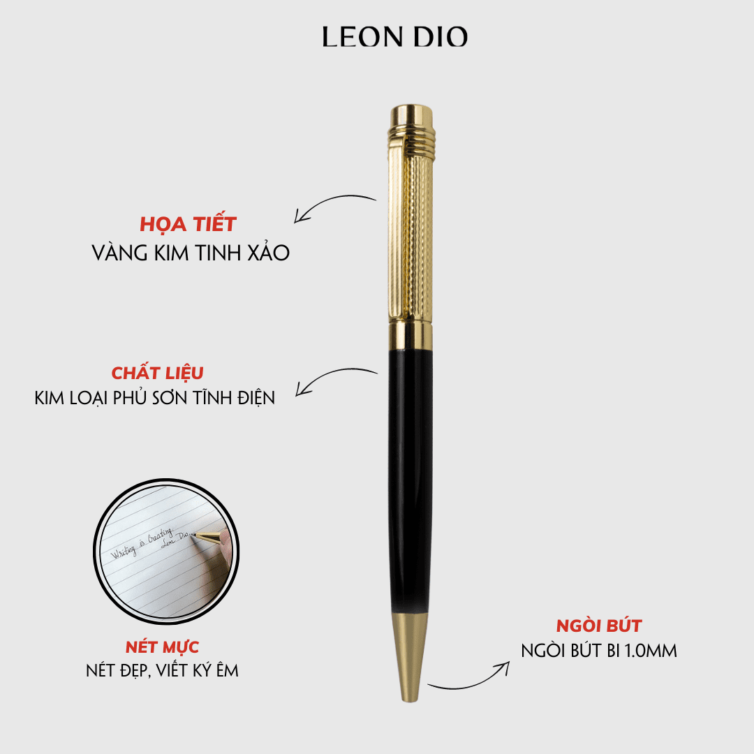 Bộ Quà Tặng Sổ Da Leon Dio Mentalen Black thumbnail 3