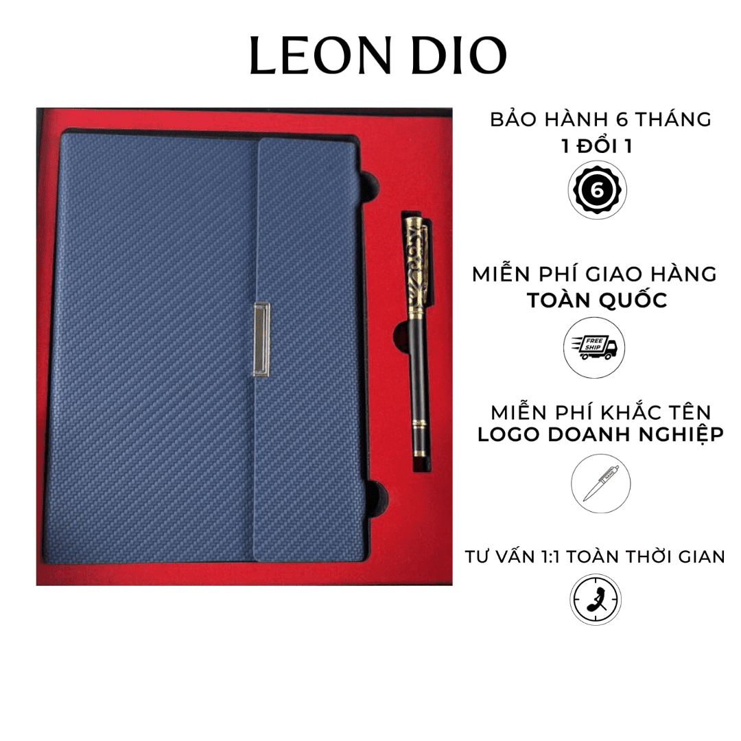 Bộ Quà Tặng Sổ Da Leon Dio Classic Royalian thumbnail 2