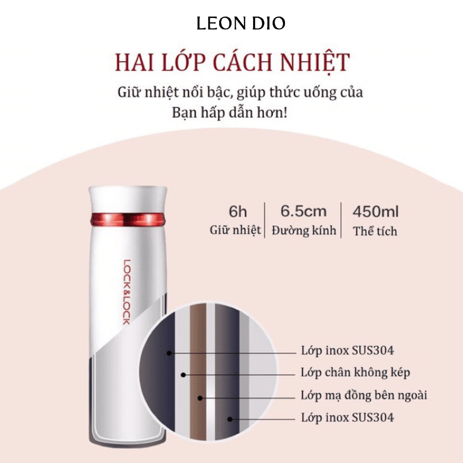 Bộ Quà Tặng Bình Chính Hãng LocknLock Feather Light Màu Đen Viền Đỏ 450ml – Bút Ký Tên Leon Dio (Giá Liên Hệ) thumbnail 4
