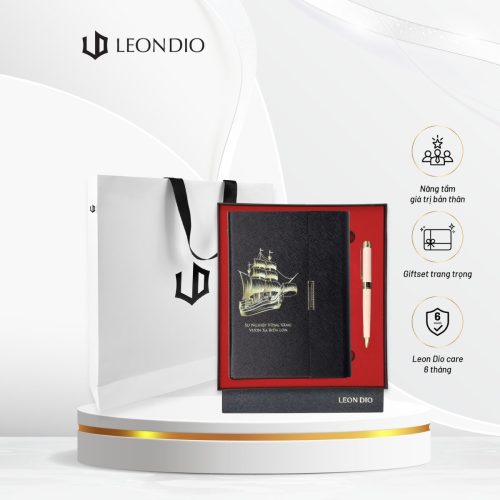 GiftSet Cao Cấp Sang Trọng Sổ Leon Dio Vươn Xa Biển Lớn - Bút Âu Lạc Đạm Nhĩ