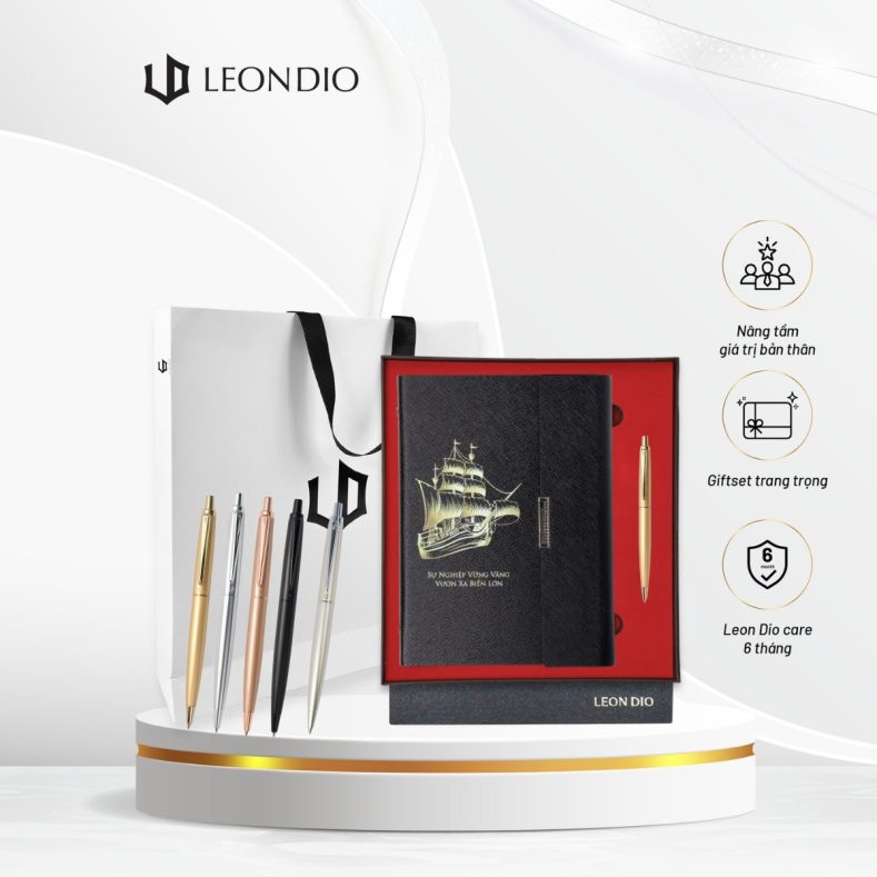 GiftSet Cao Cấp Sang Trọng Sổ Leon Dio Vươn Xa Biển Lớn - Bút Feli Ritter
