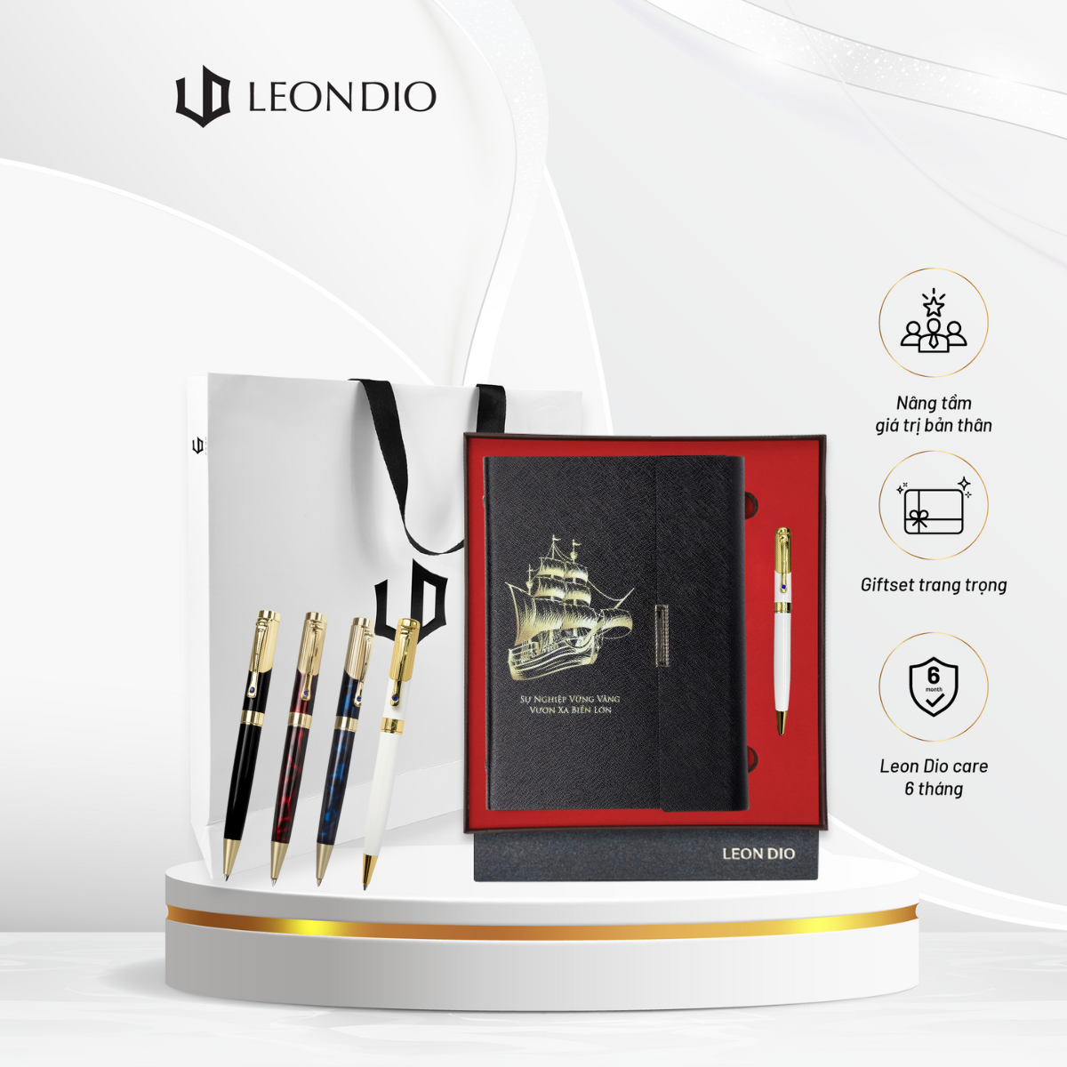 GiftSet Cao Cấp Sang Trọng Sổ Leon Dio Vươn Xa Biển Lớn - Bút The Classic Lapis Lazuli thumbnail 1