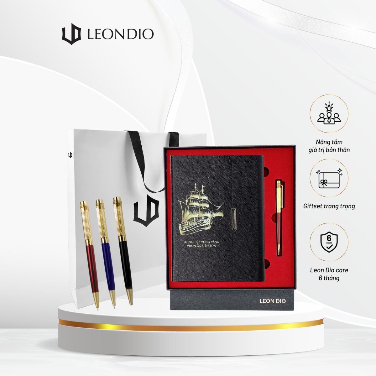 GiftSet Cao Cấp Sang Trọng Sổ Leon Dio Vươn Xa Biển Lớn - Bút  Primal Mentalen thumbnail 1
