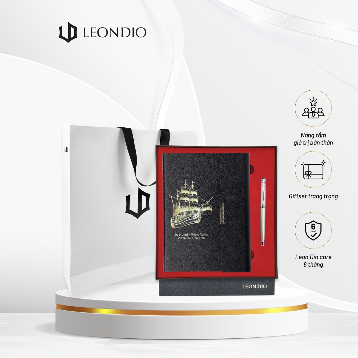 GiftSet Cao Cấp Sang Trọng Sổ Leon Dio Vươn Xa Biển Lớn - Bút Le Noble Rising Star thumbnail 1