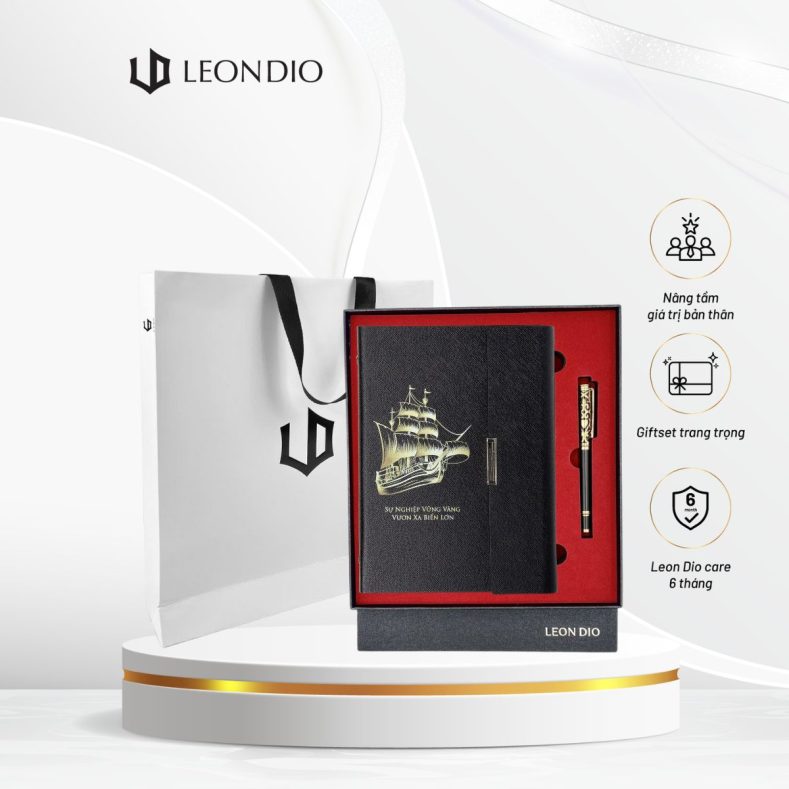 GiftSet Cao Cấp Sang Trọng Sổ Leon Dio Vươn Xa Biển Lớn - Bút The Classic Royalian