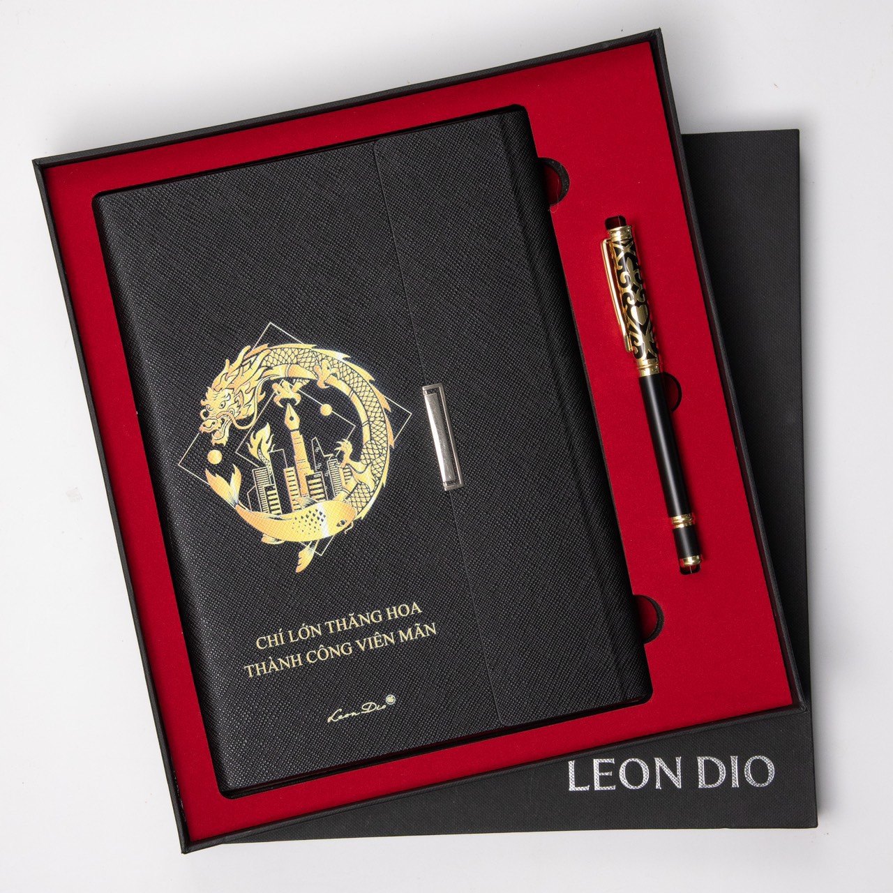 GiftSet Cao Cấp Sang Trọng Sổ Leon Dio Cá Chép Hóa Rồng - Bút Feli Ritter thumbnail 8
