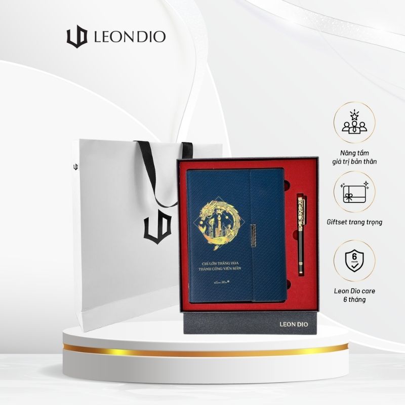 GiftSet Cao Cấp Sang Trọng Sổ Leon Dio Cá Chép Hóa Rồng - Bút The Classic Royalian thumbnail 1