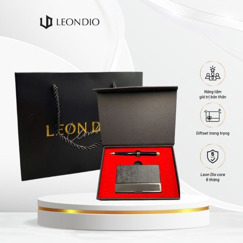 GiftSet Hộp Đựng Namecard (Card Holder) - Bút Âu Lạc Cửu Chân