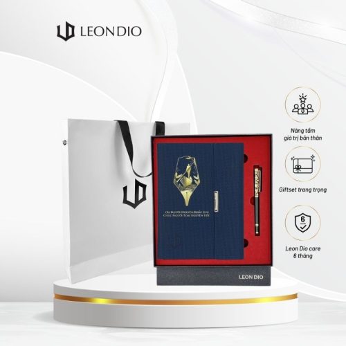 GiftSet Cao Cấp Sang Trọng Sổ Leon Dio Người Lái Đò - Bút The Classic Royalian